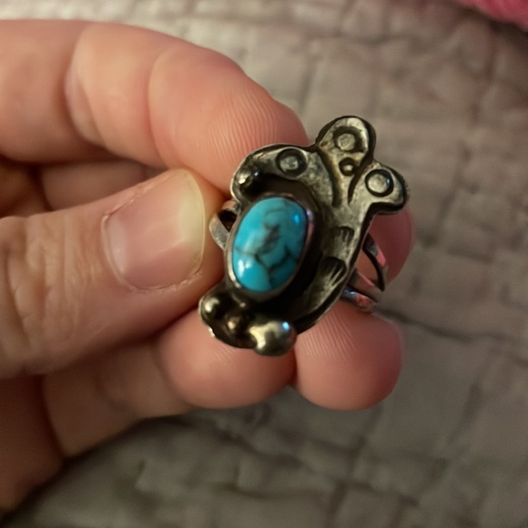 ✨SALE✨Old pawn handmade .925 sterling silver Native American turquoise ring - Picture 5 of 5